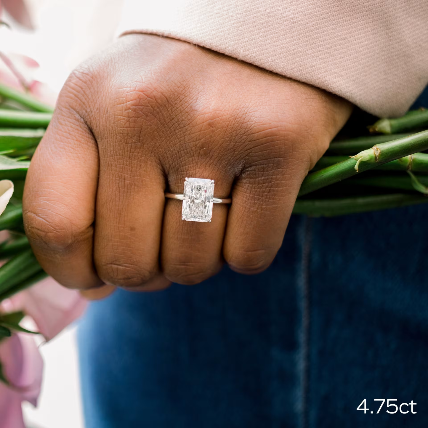 Marquise Cut Cluster Styled Lab Grown Diamond Engagement Ring