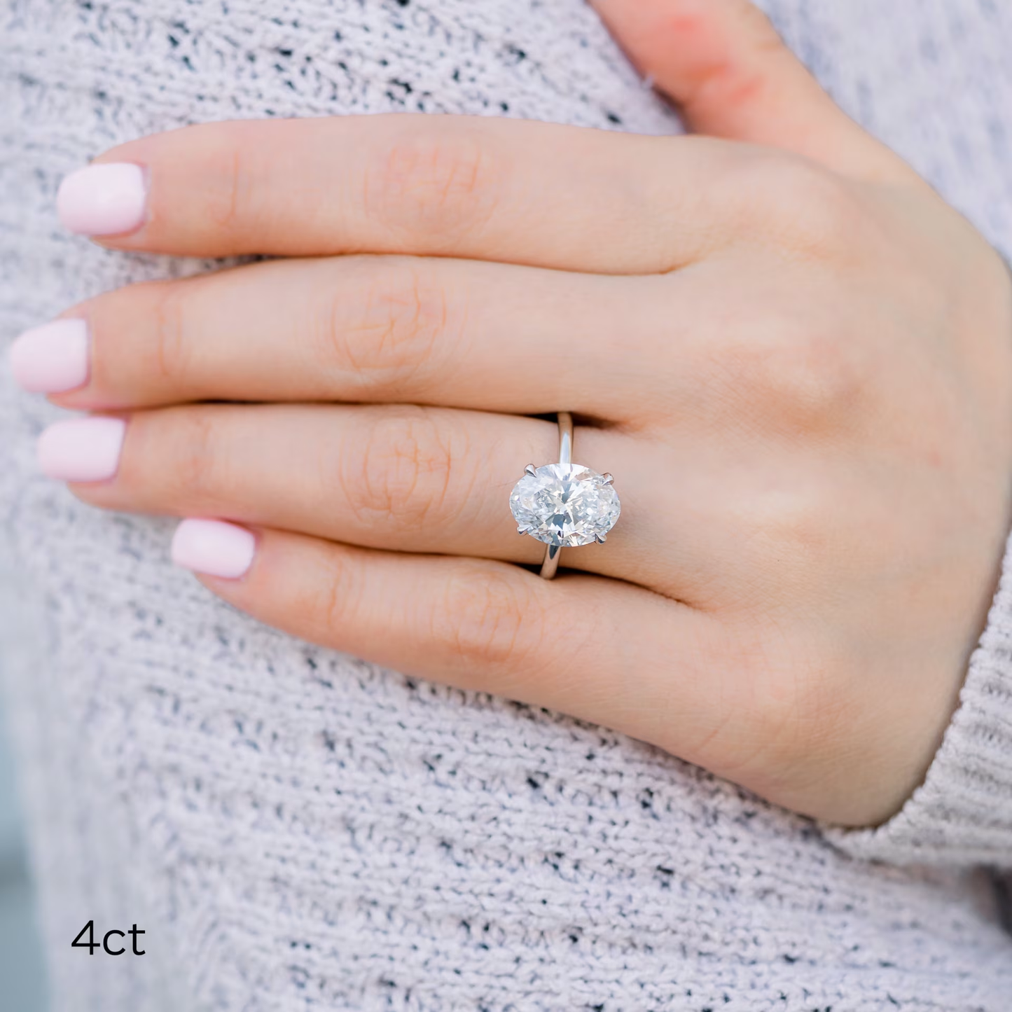 Marquise Cut Cluster Styled Lab Grown Diamond Engagement Ring