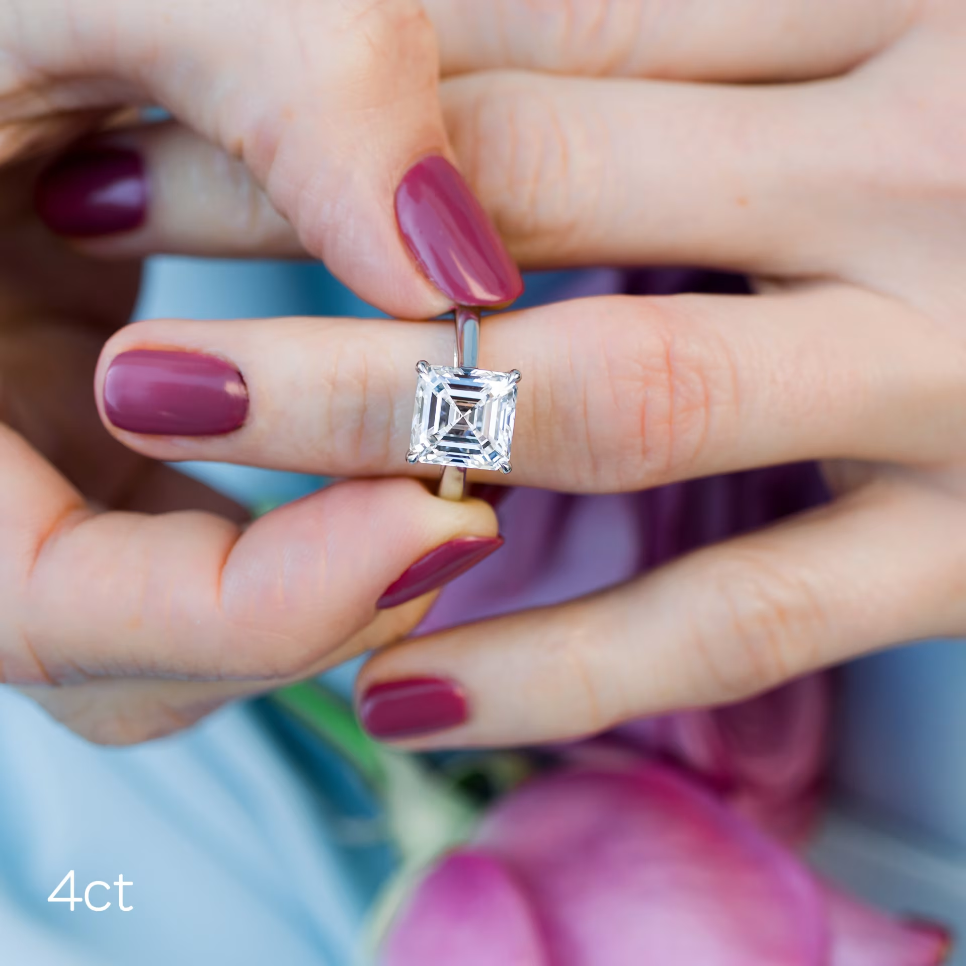 Marquise Cut Cluster Styled Lab Grown Diamond Engagement Ring