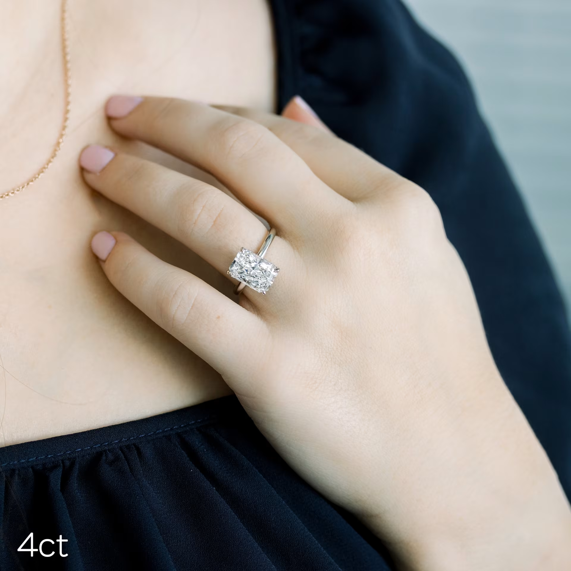 Marquise Cut Cluster Styled Lab Grown Diamond Engagement Ring