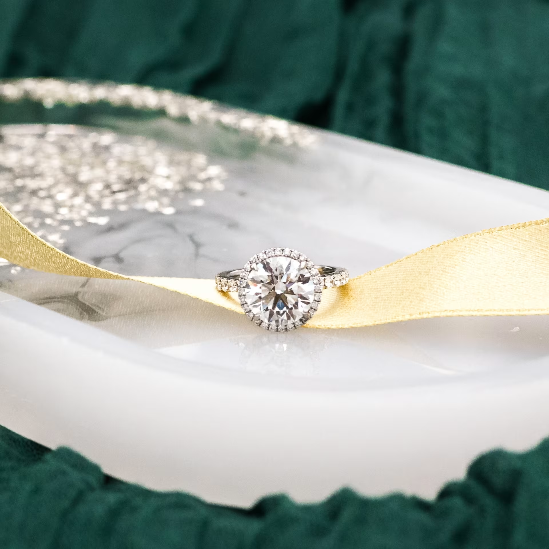 Marquise Cut Cluster Styled Lab Grown Diamond Engagement Ring