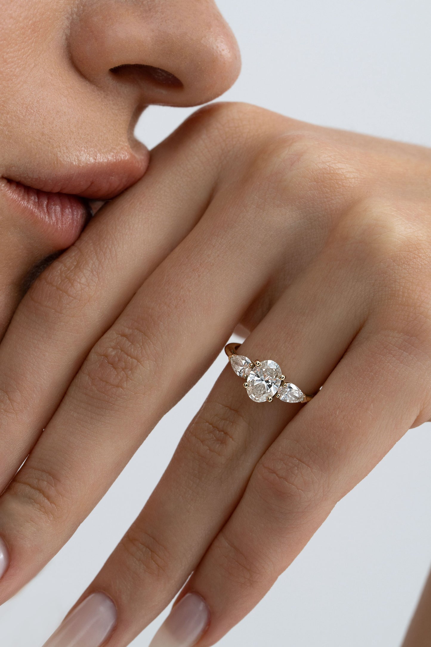 2 CT Round Three Stones Lab Grown Diamond Engagement Ring