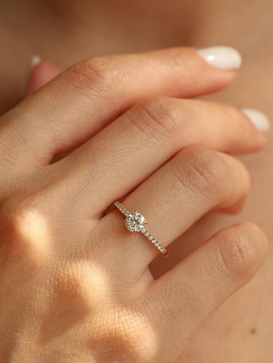 Marquise Cut Cluster Styled Lab Grown Diamond Engagement Ring