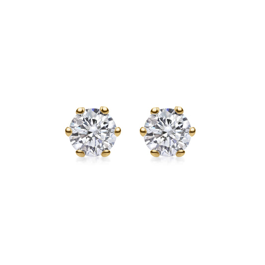 0.5 CT Round Solitaire CVD G/VVS Diamond Earrings 4