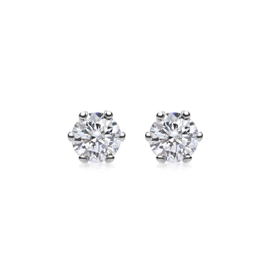 0.5 CT Round Solitaire CVD G/VVS Diamond Earrings 1