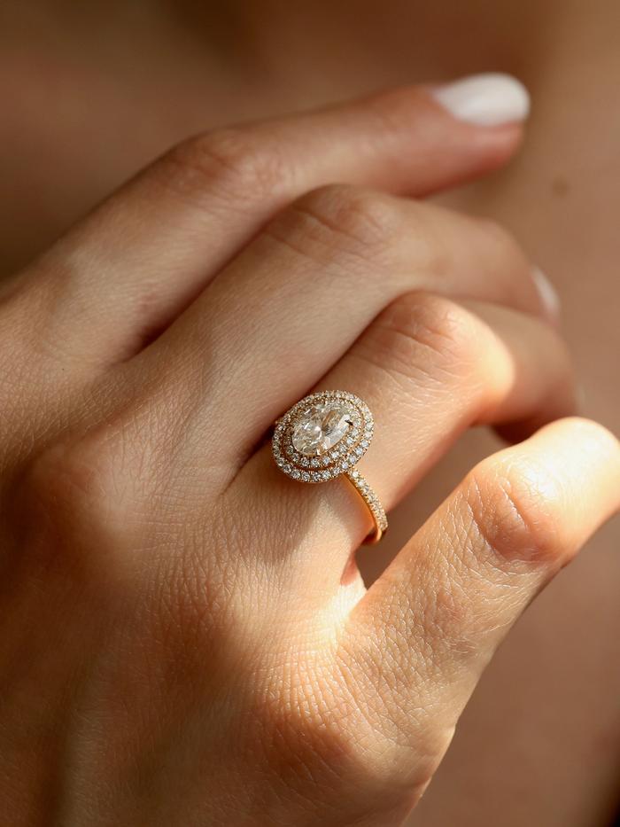 Marquise Cut Cluster Styled Lab Grown Diamond Engagement Ring