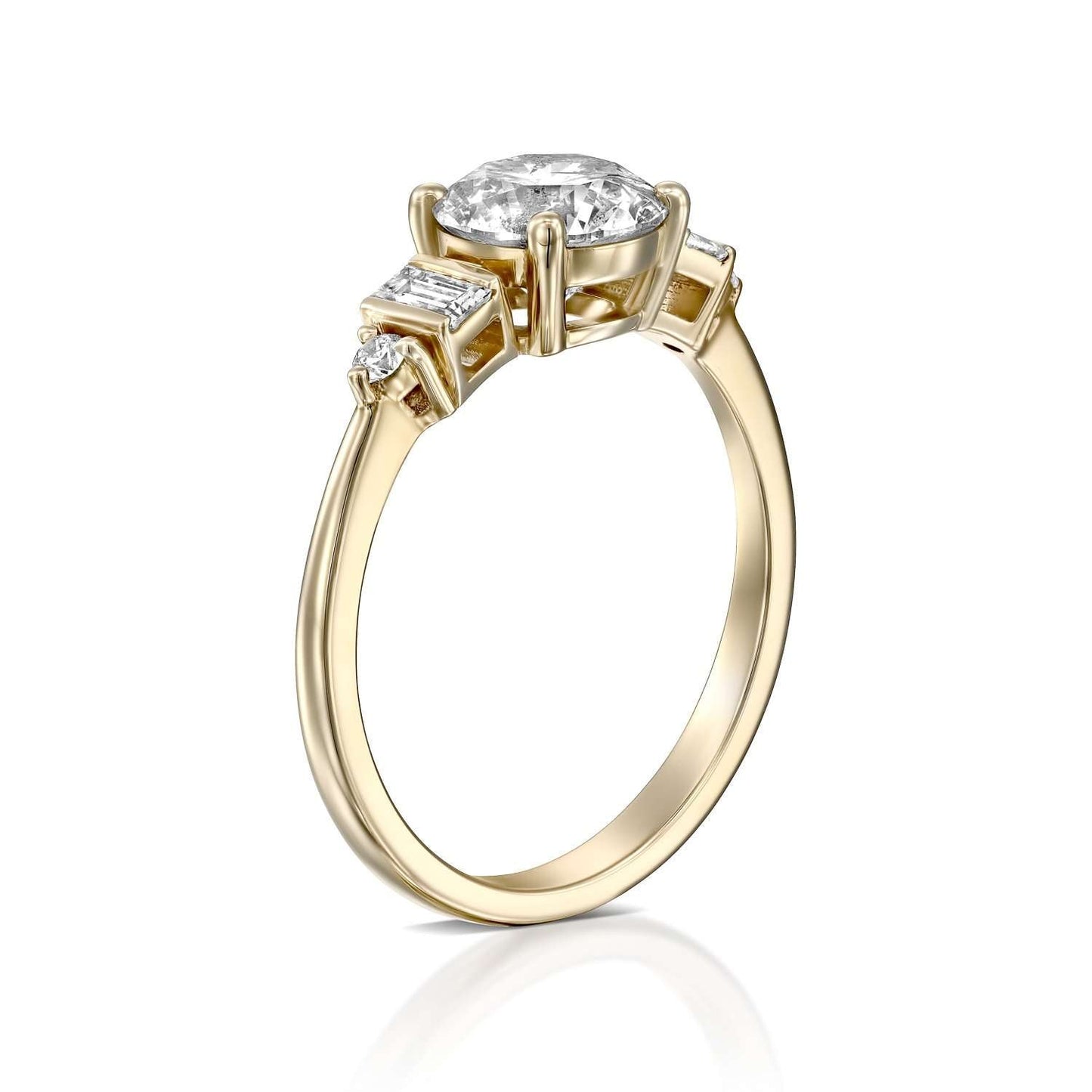 2 CT Round Three Stones Lab Grown Diamond Engagement Ring