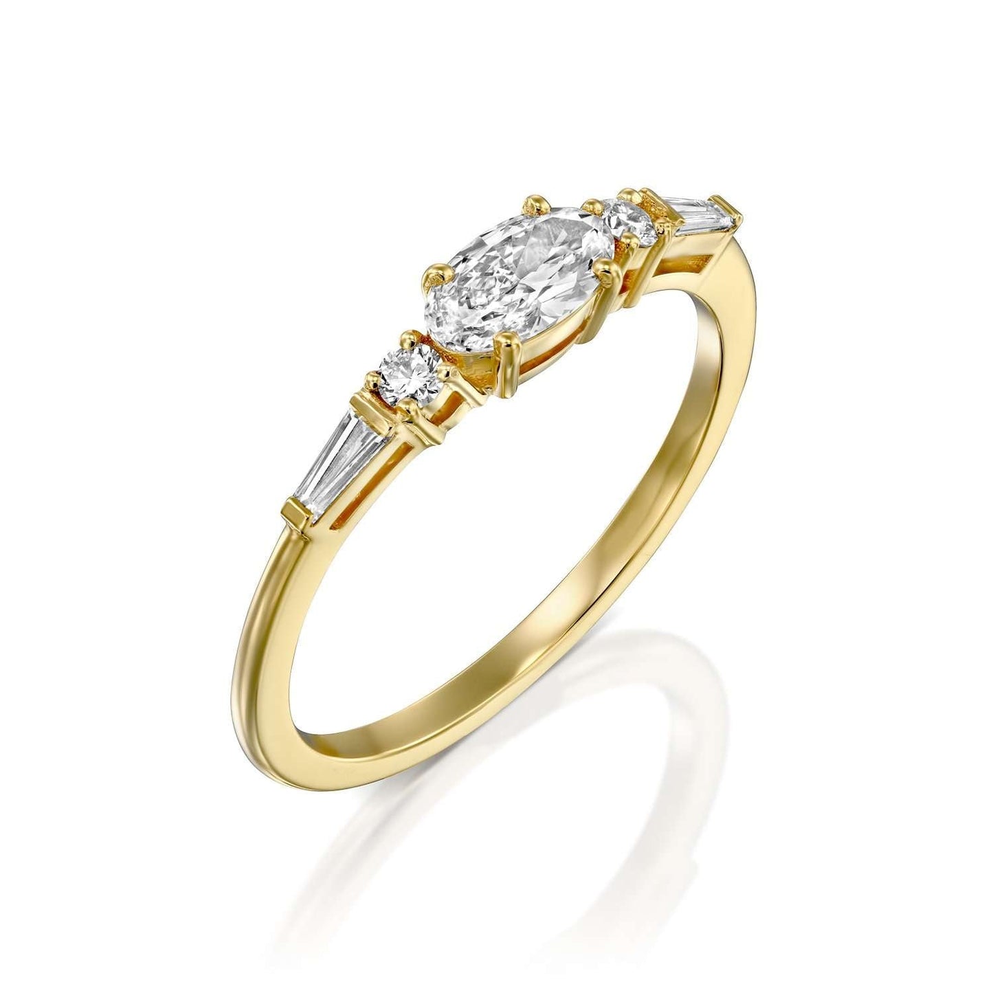 2 CT Round Three Stones Lab Grown Diamond Engagement Ring