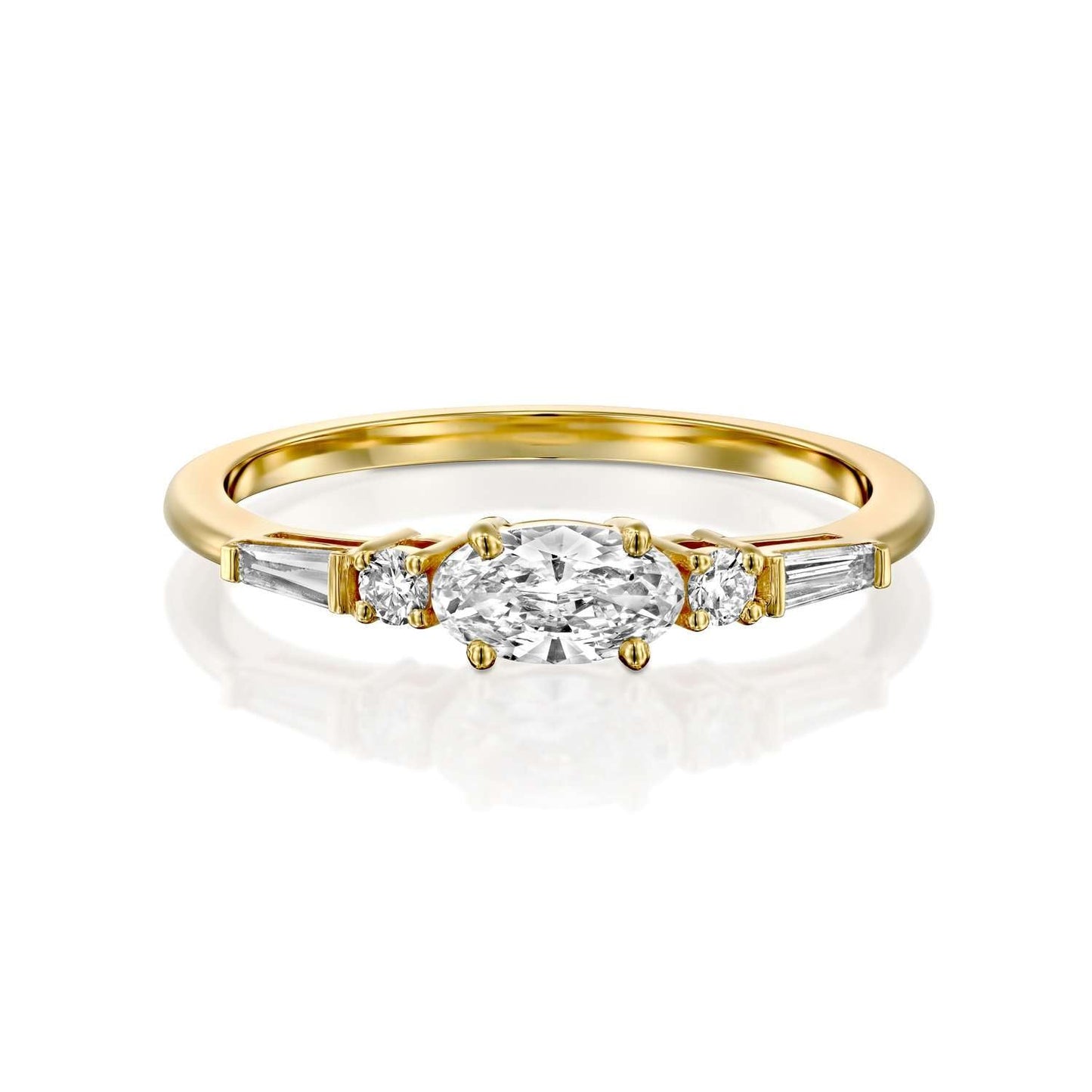 2 CT Round Three Stones Lab Grown Diamond Engagement Ring