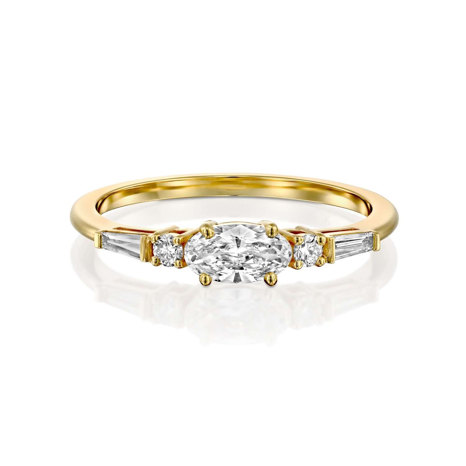2 CT Round Three Stones Lab Grown Diamond Engagement Ring