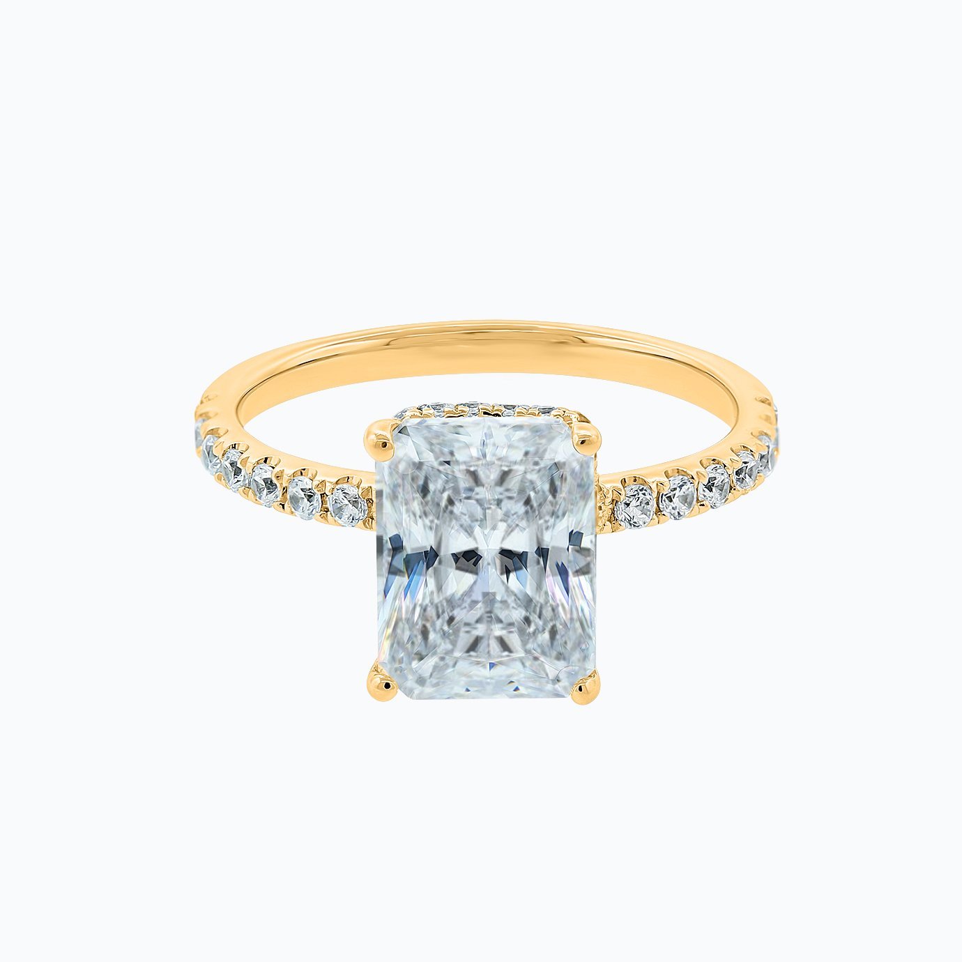 3.0 CT Radiant Hidden Halo CVD F/VS2 Diamond Engagement Ring 7