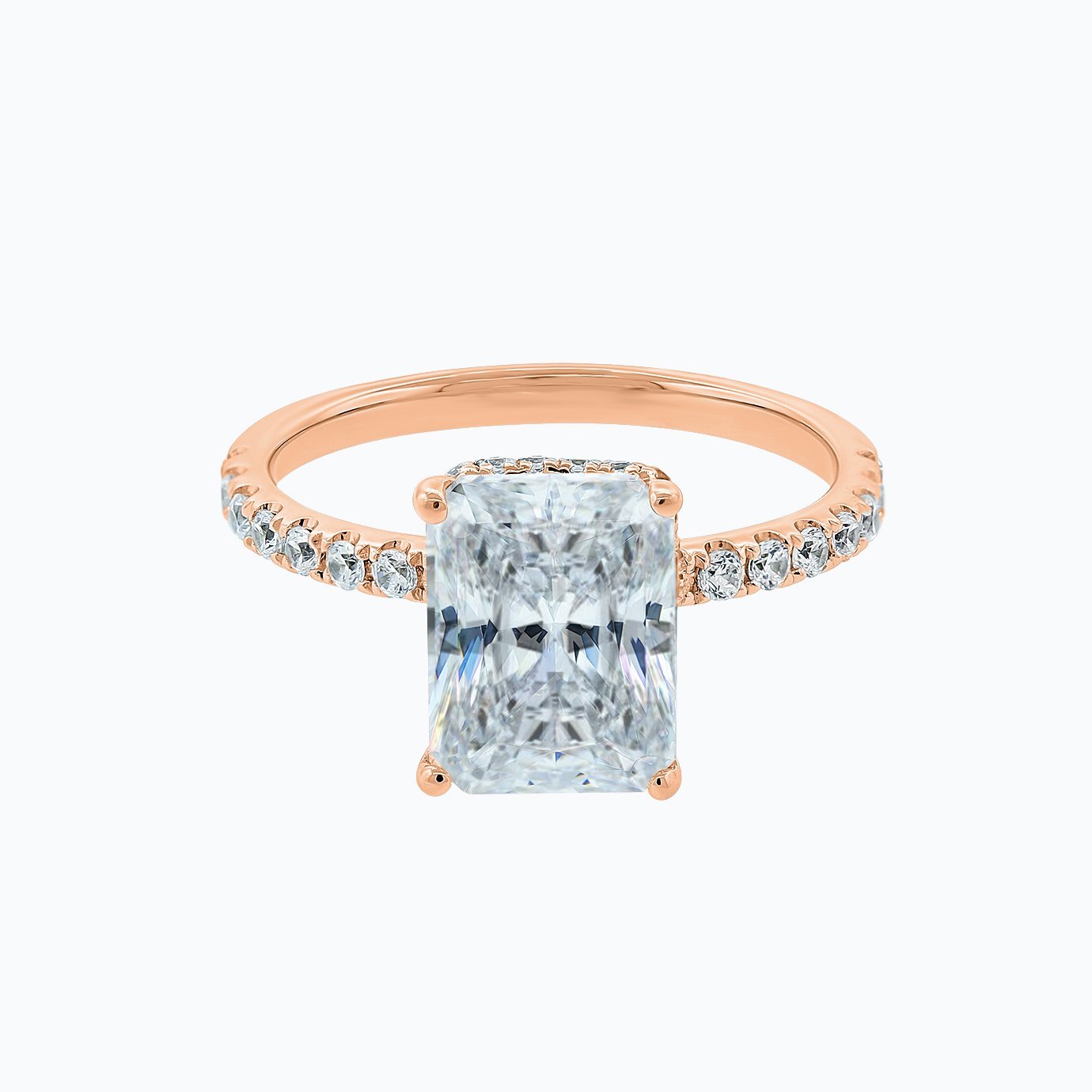 3.0 CT Radiant Hidden Halo CVD F/VS2 Diamond Engagement Ring 8