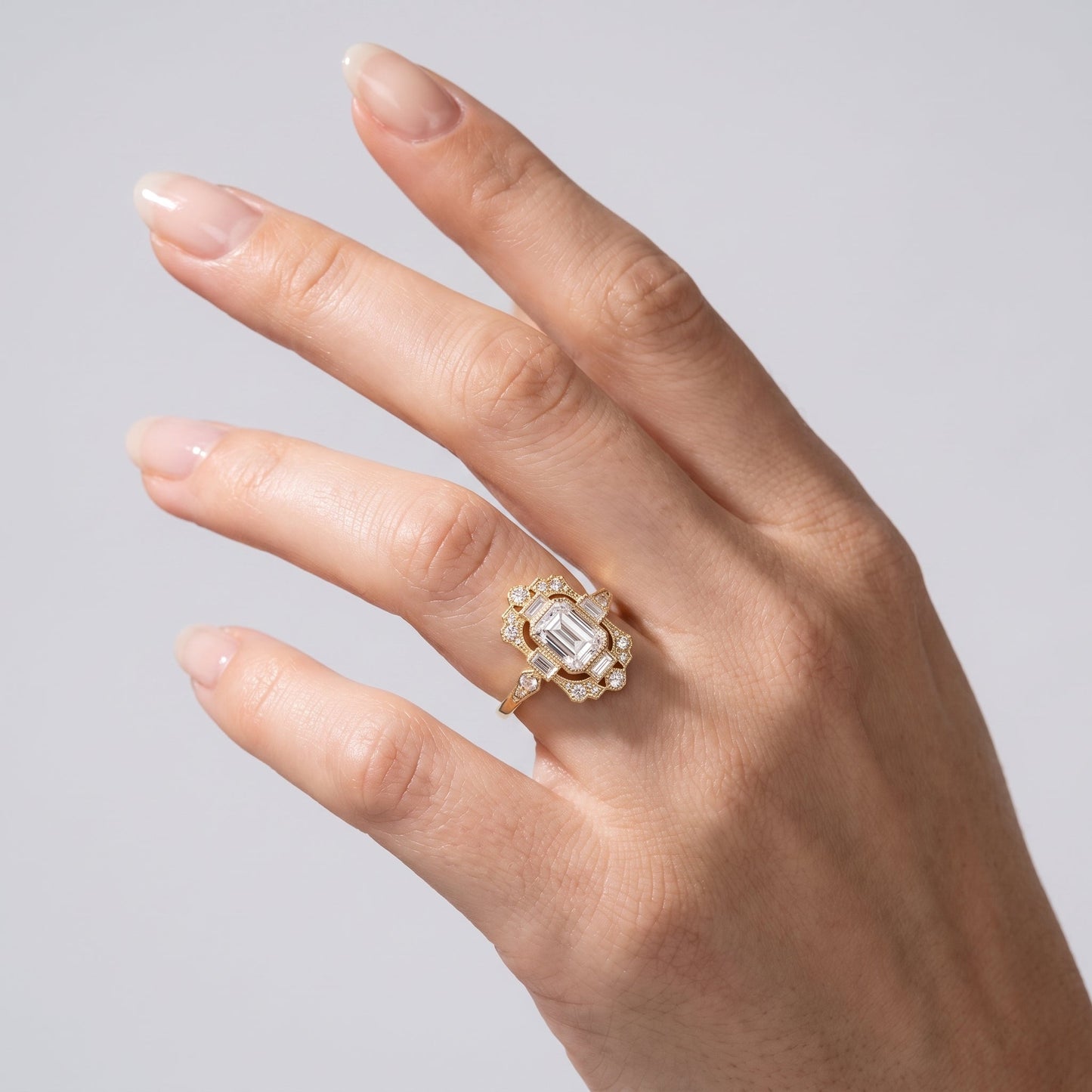 Marquise Swirl Solitaire Engagement Ring – 1 CT Lab Grown Diamond