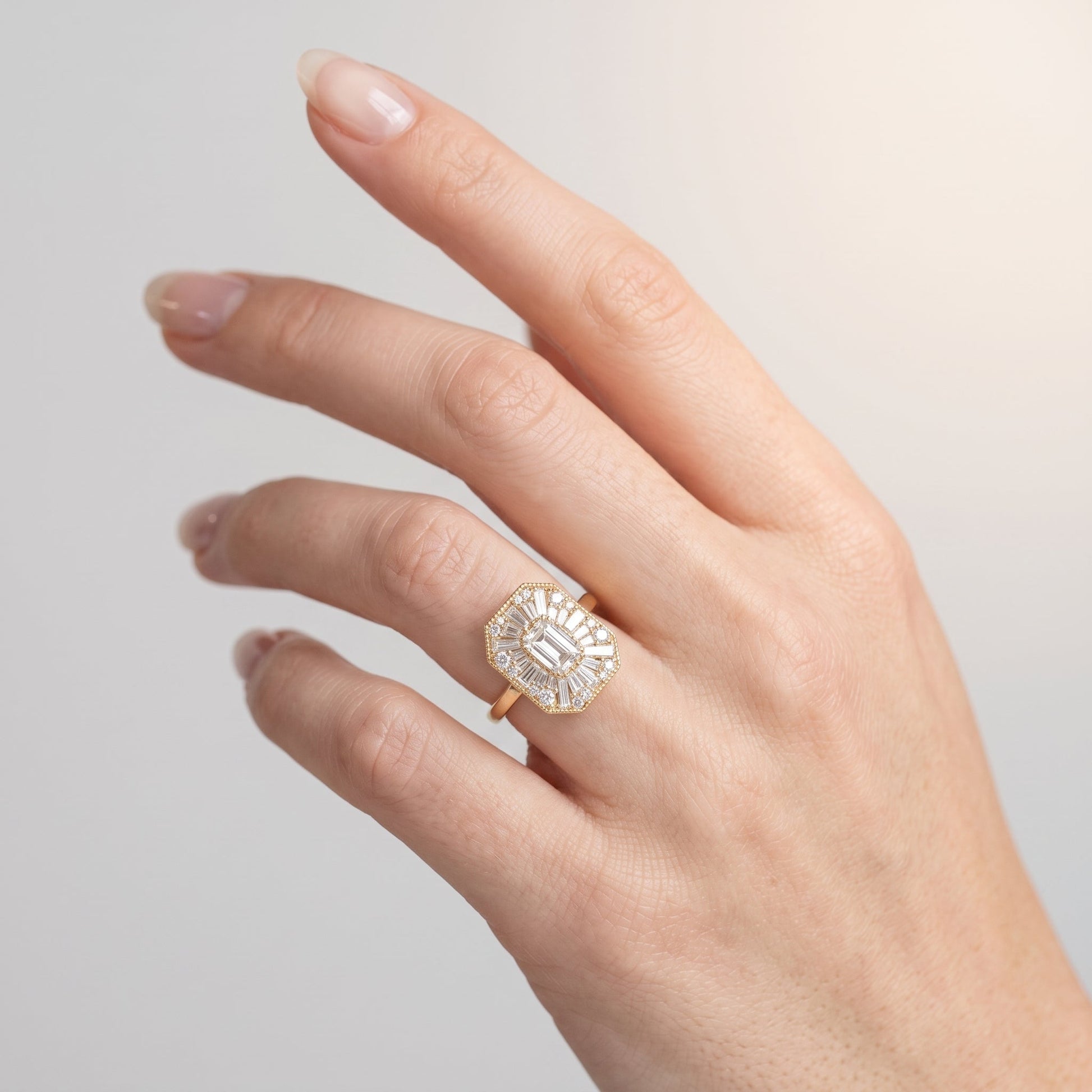 Marquise Swirl Solitaire Engagement Ring – 1 CT Lab Grown Diamond