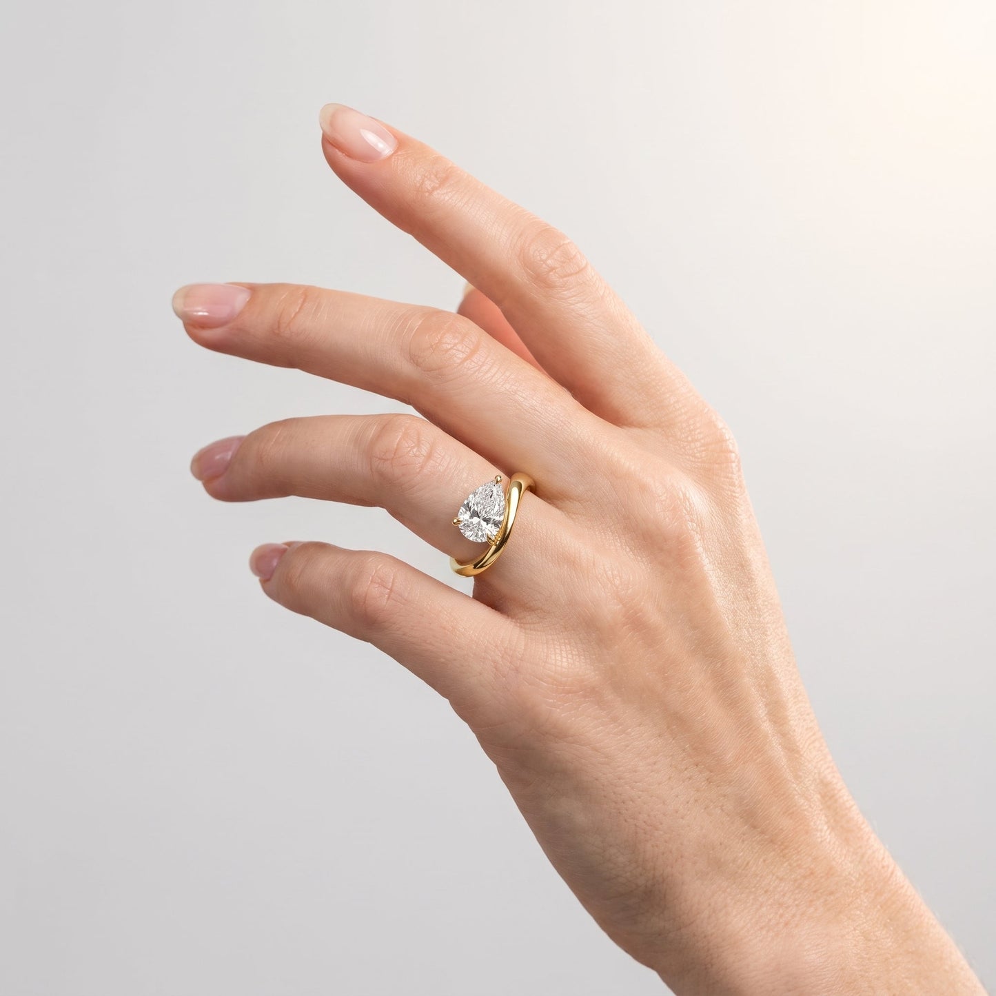 Marquise Swirl Solitaire Engagement Ring – 1 CT Lab Grown Diamond