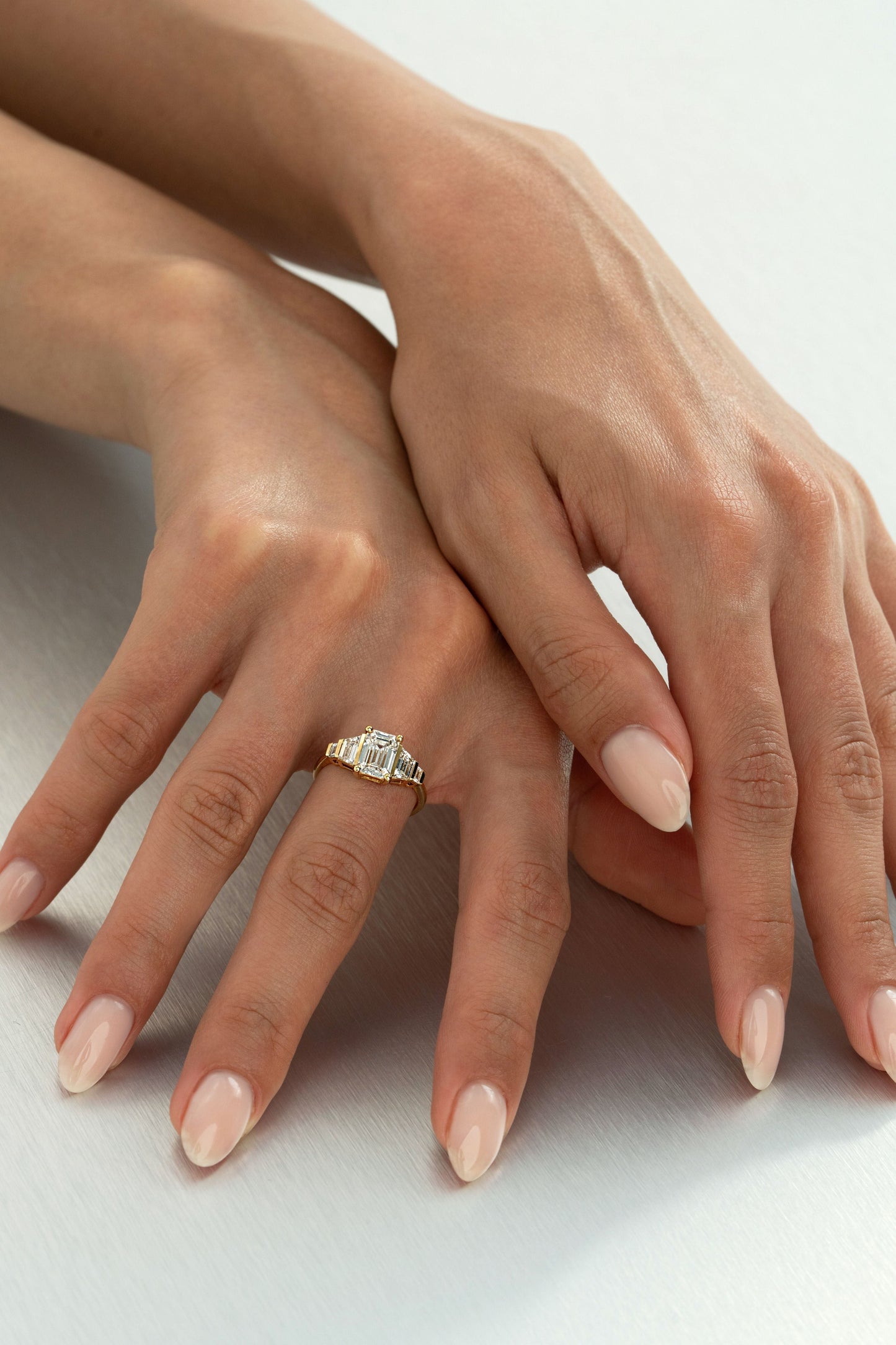2 CT Round Three Stones Lab Grown Diamond Engagement Ring