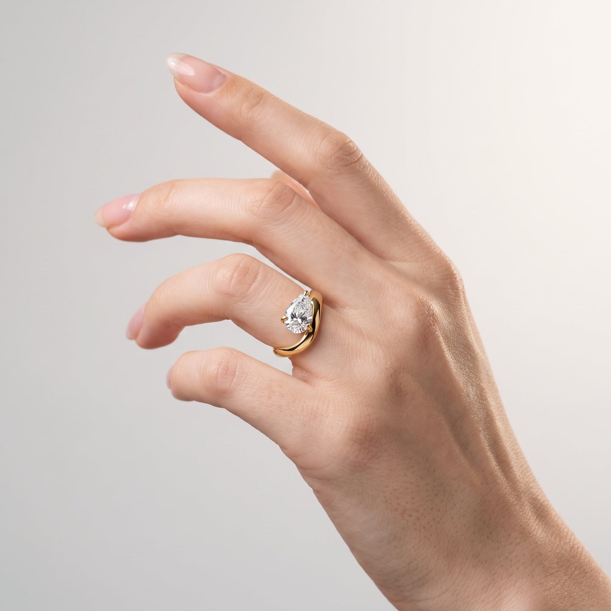 Marquise Swirl Solitaire Engagement Ring – 1 CT Lab Grown Diamond