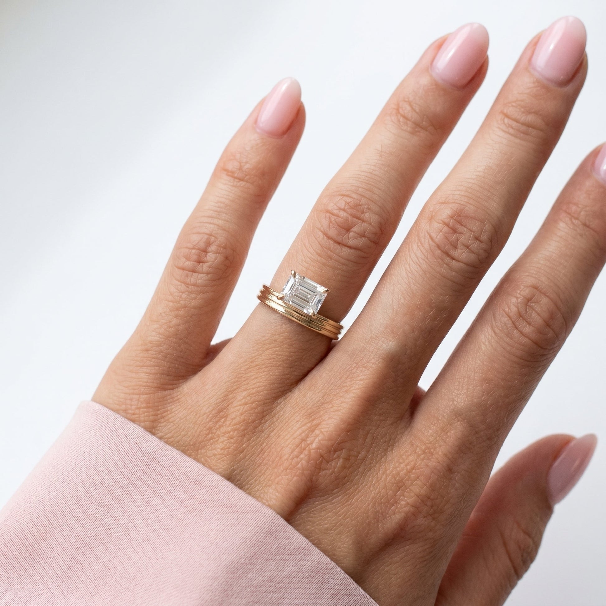 1.0 CT Round Solitaire Moissanite Diamond Bridal Ring Set