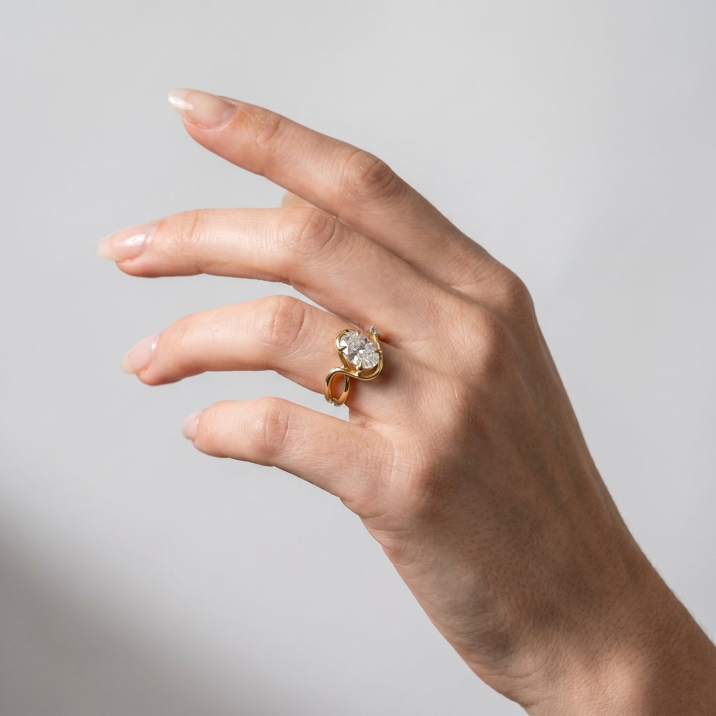 Marquise Swirl Solitaire Engagement Ring – 1 CT Lab Grown Diamond