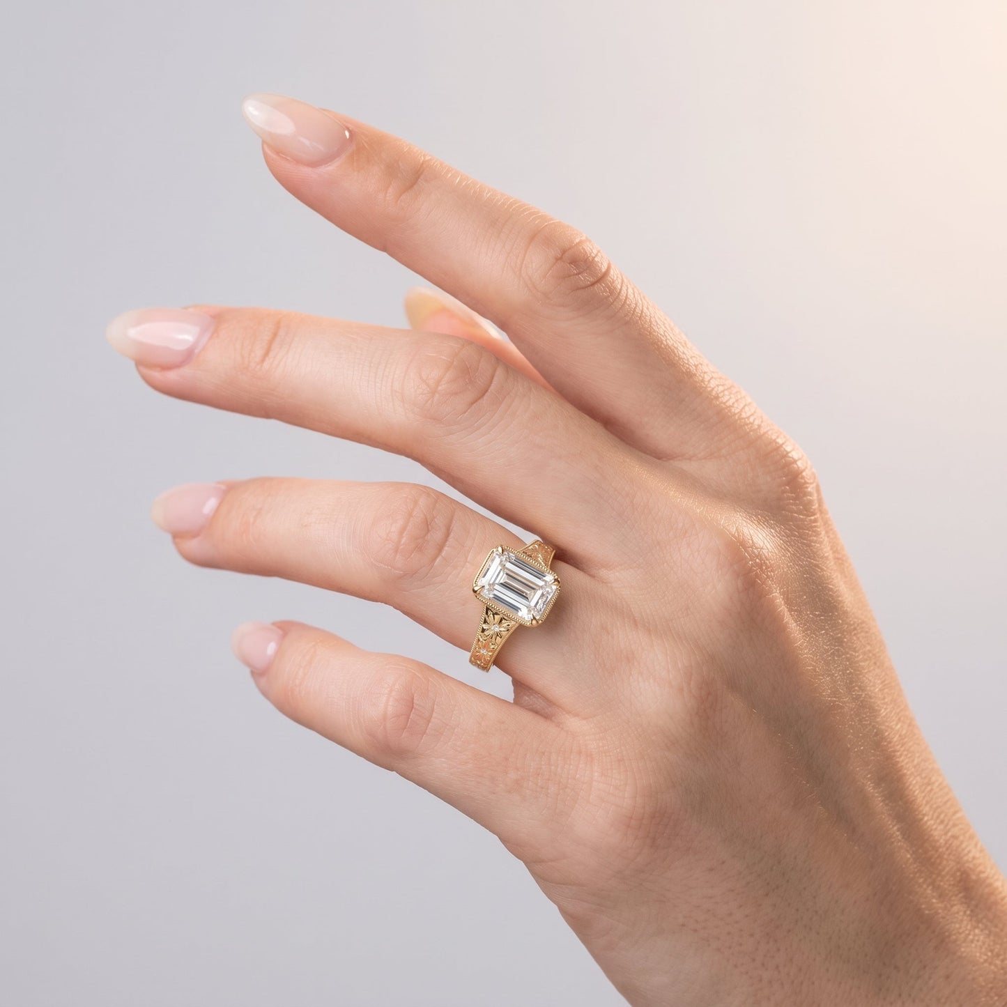 Marquise Swirl Solitaire Engagement Ring – 1 CT Lab Grown Diamond