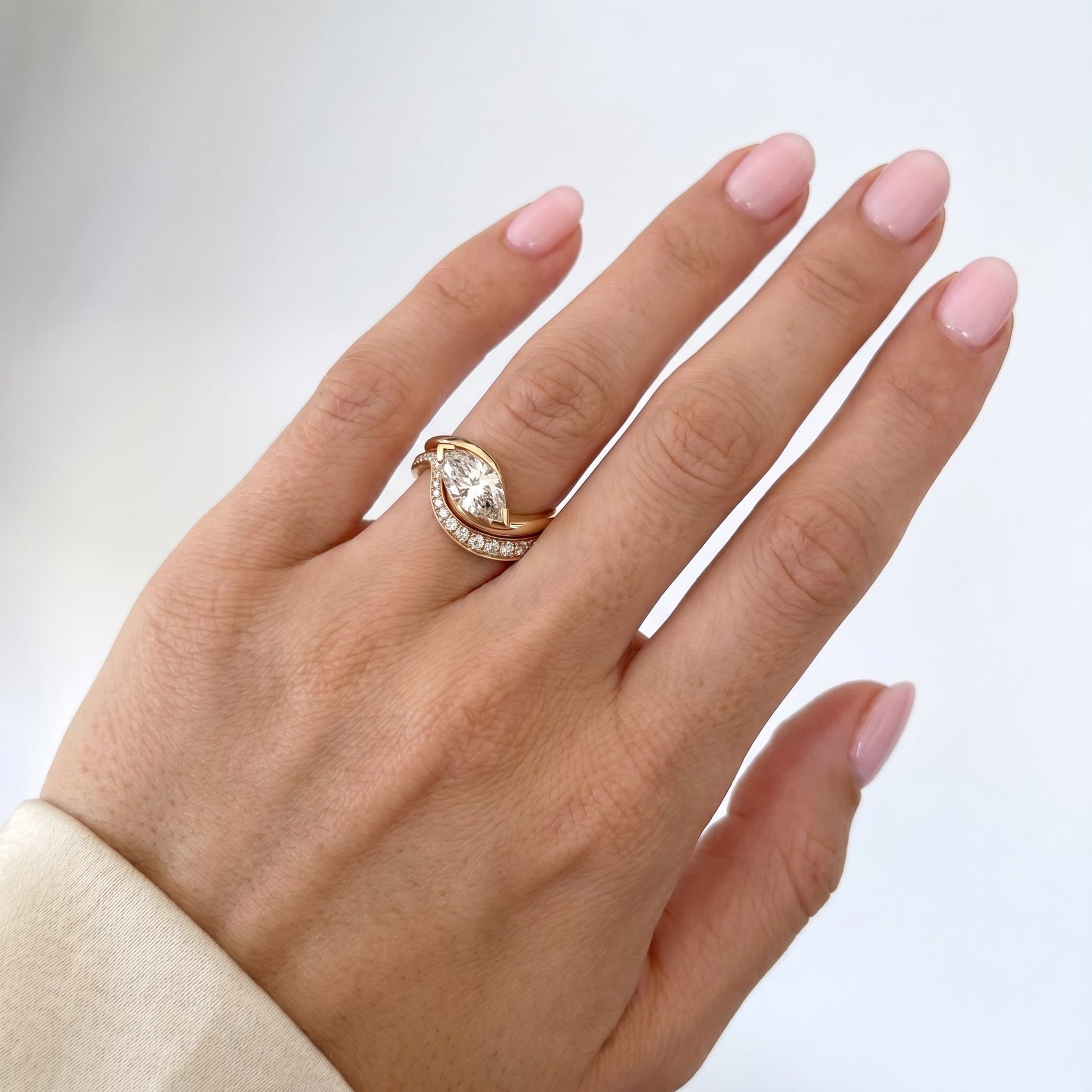1.0 CT Round Solitaire Moissanite Diamond Bridal Ring Set