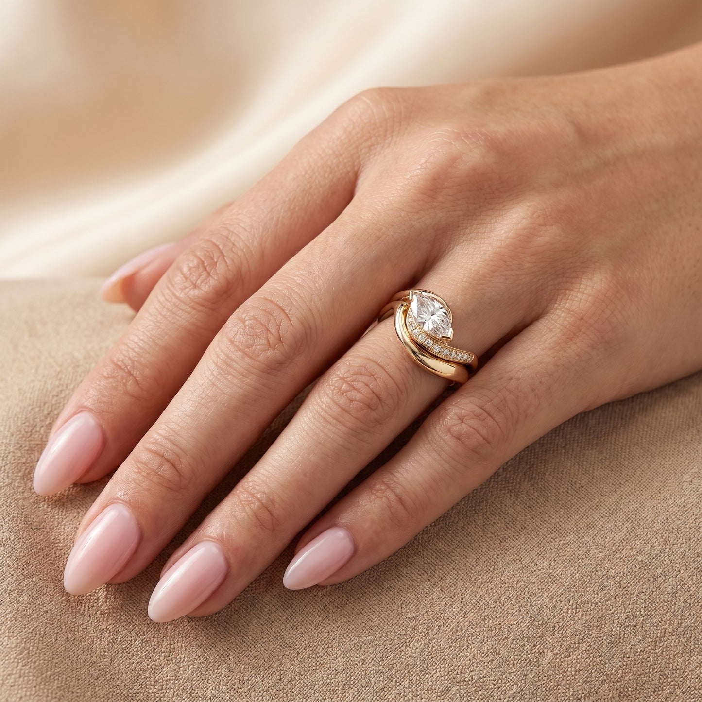 1.0 CT Round Solitaire Moissanite Diamond Bridal Ring Set