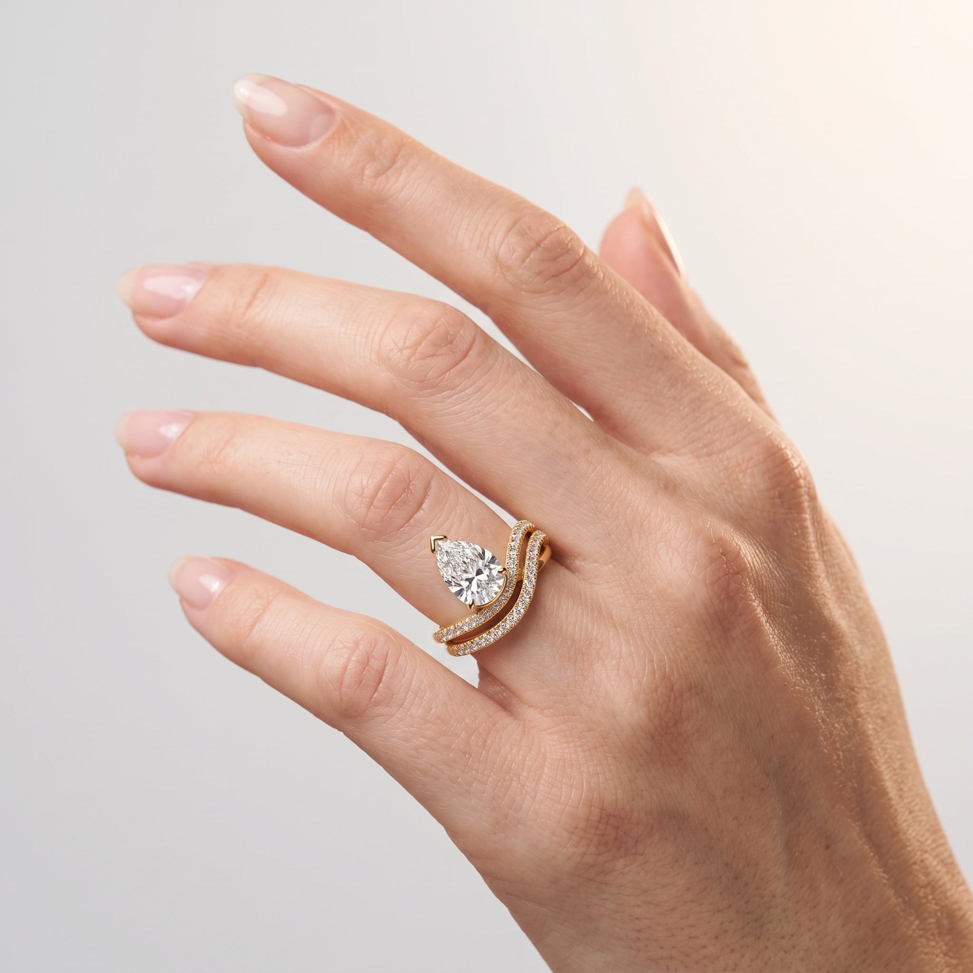 Marquise Swirl Solitaire Engagement Ring – 1 CT Lab Grown Diamond