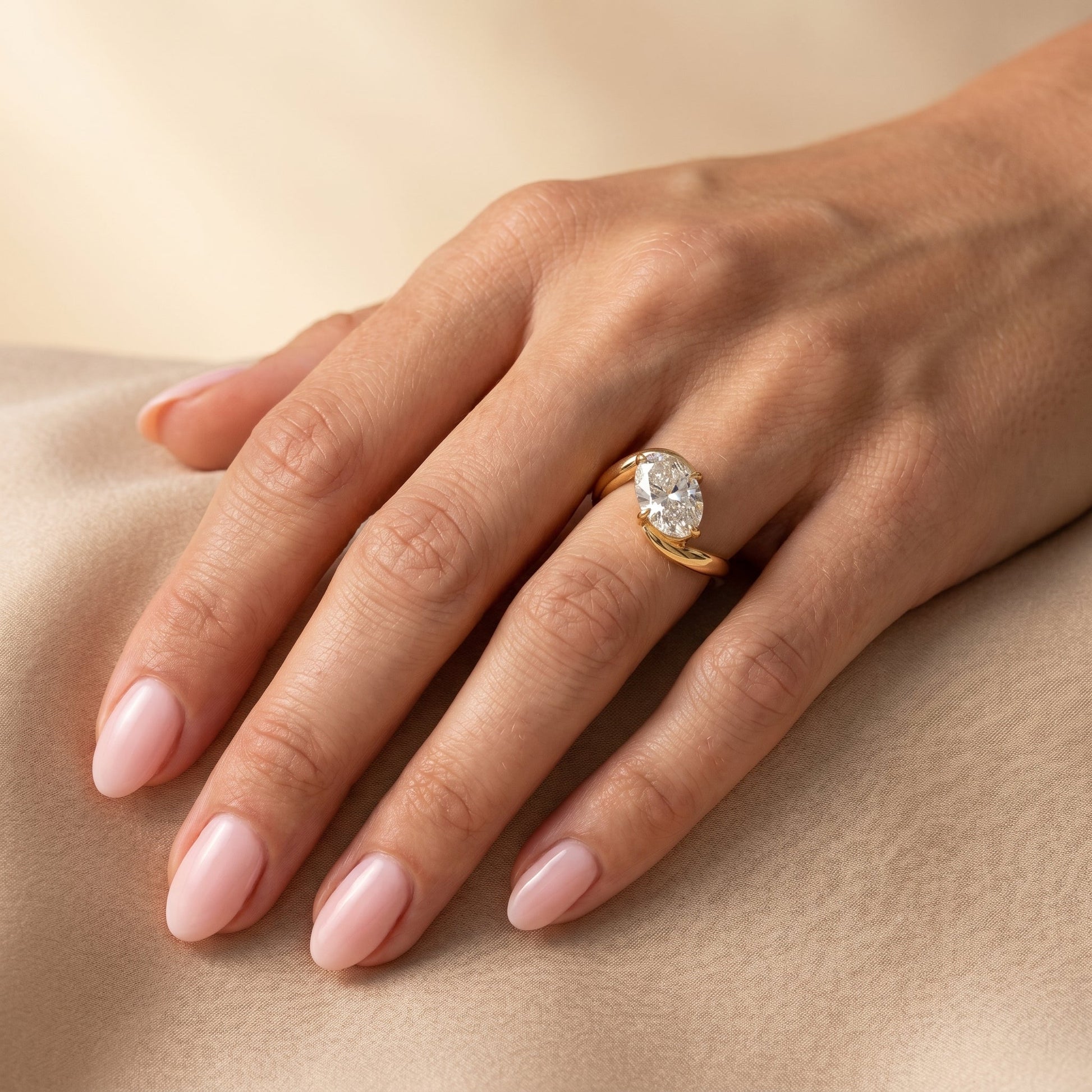 Oval Solitaire Engagement Ring – 2 CT Lab Grown Diamond