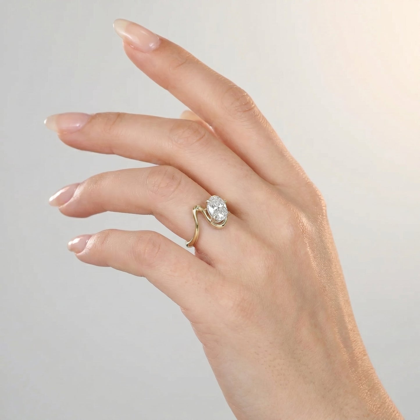 Marquise Swirl Solitaire Engagement Ring – 1 CT Lab Grown Diamond
