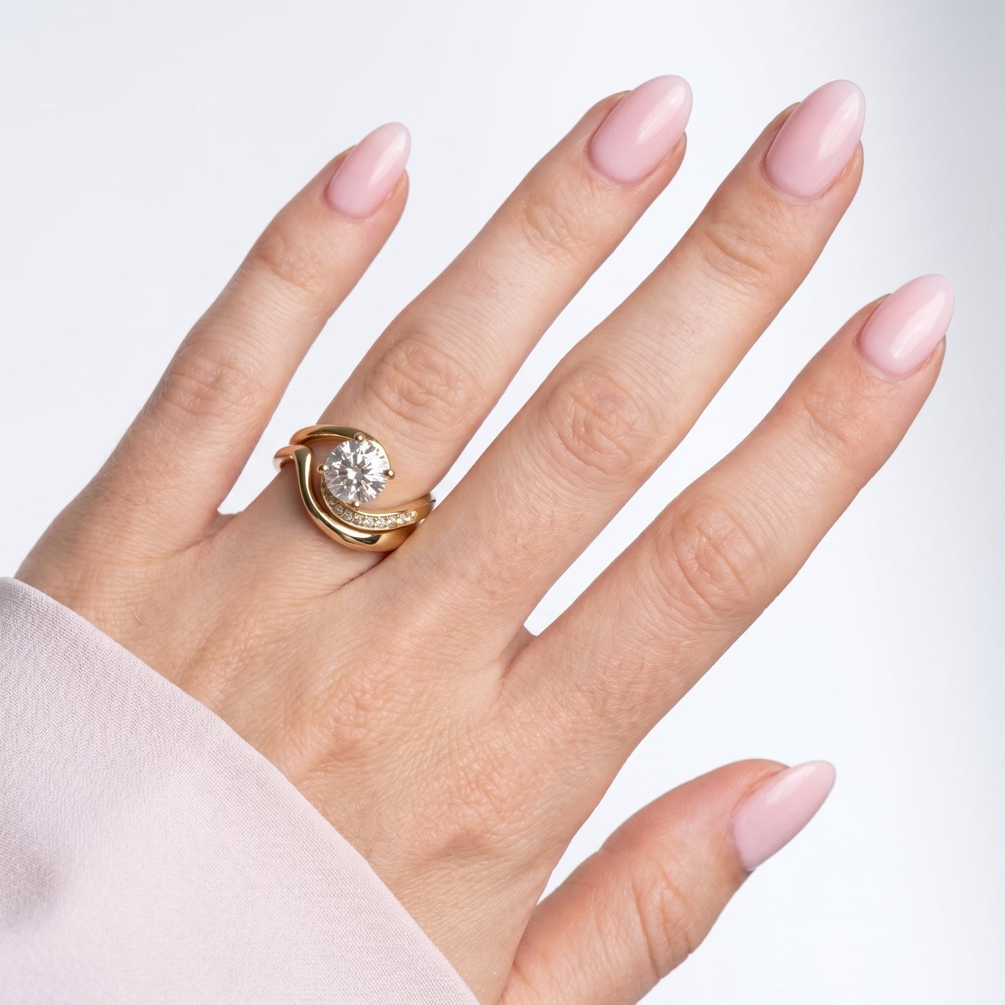 1.0 CT Round Solitaire Moissanite Diamond Bridal Ring Set