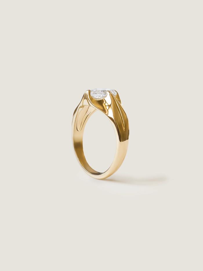 Marquise Cut Cluster Styled Lab Grown Diamond Engagement Ring