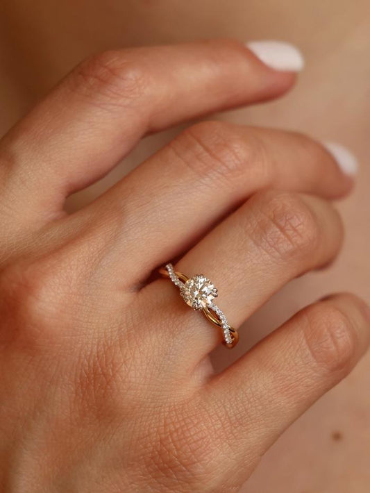 Marquise Cut Cluster Styled Lab Grown Diamond Engagement Ring