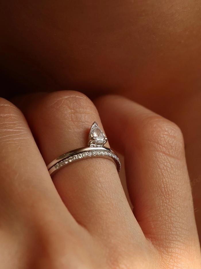 Marquise Cut Cluster Styled Lab Grown Diamond Engagement Ring