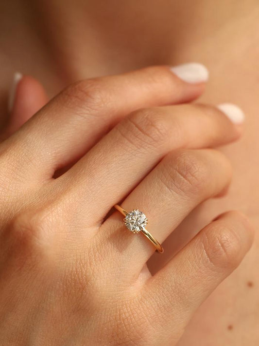 Marquise Cut Cluster Styled Lab Grown Diamond Engagement Ring