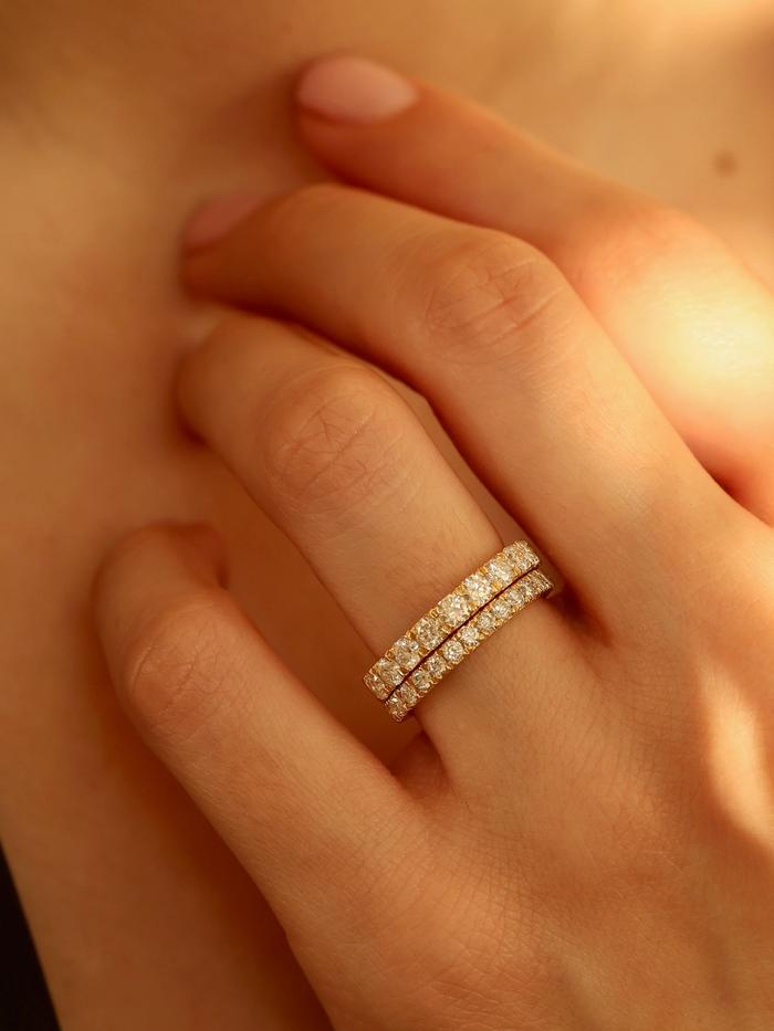 Marquise Cut Cluster Styled Lab Grown Wedding Band