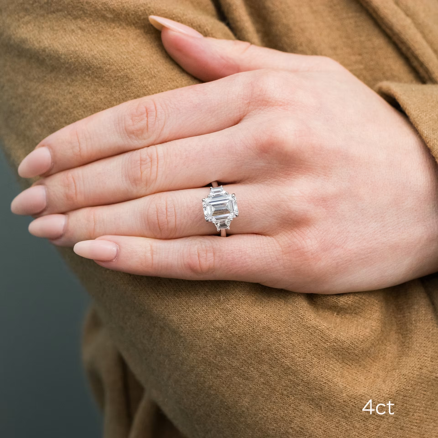 Marquise Cut Cluster Styled Lab Grown Diamond Engagement Ring