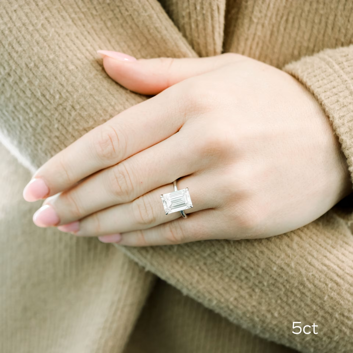 Marquise Cut Cluster Styled Lab Grown Diamond Engagement Ring