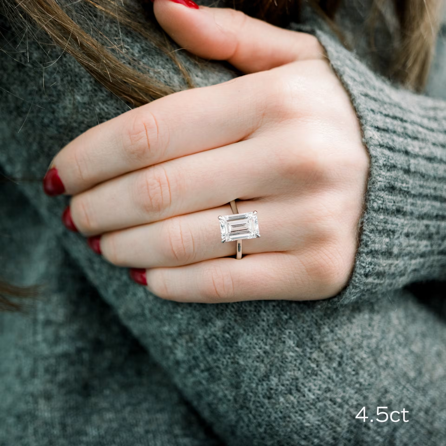 Marquise Cut Cluster Styled Lab Grown Diamond Engagement Ring