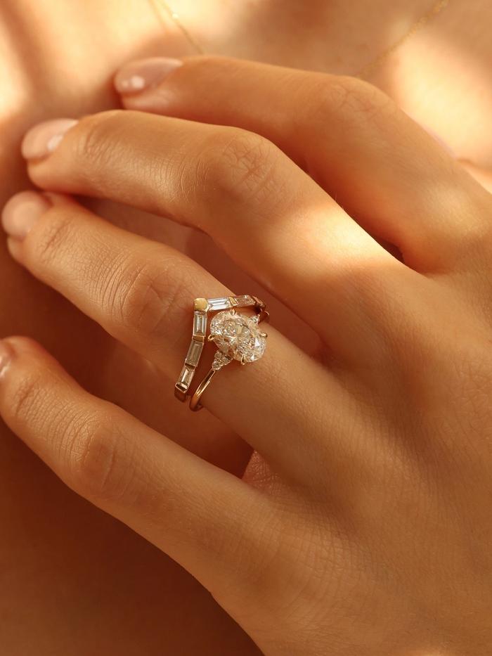 Marquise Cut Cluster Styled Lab Grown Diamond Engagement Ring