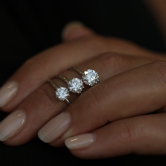 0.75 CT Round Solitaire CVD E/VVS2 Diamond Engagement Ring 9