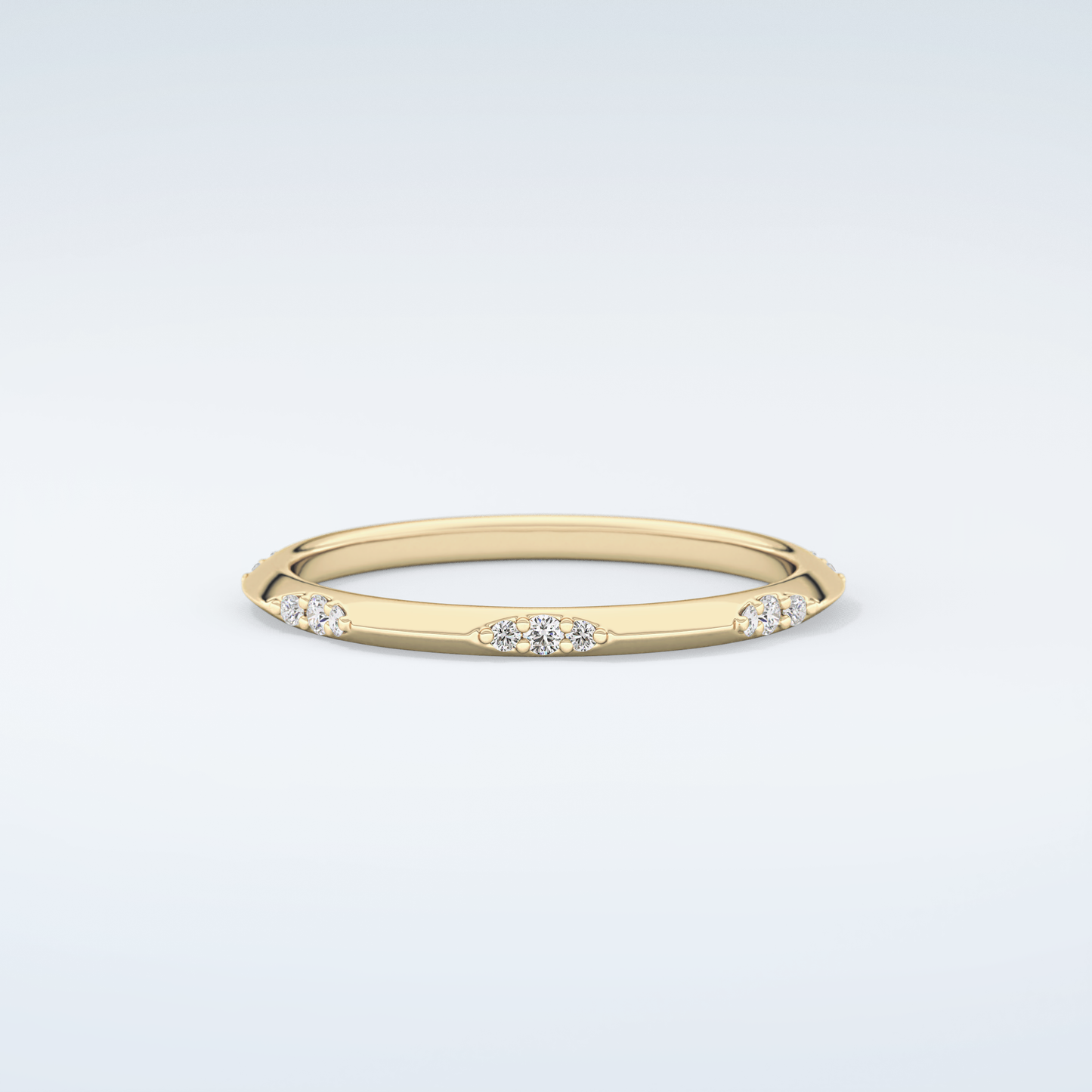 0.09 TCW Round Shaped Moissanite Wedding Band 4