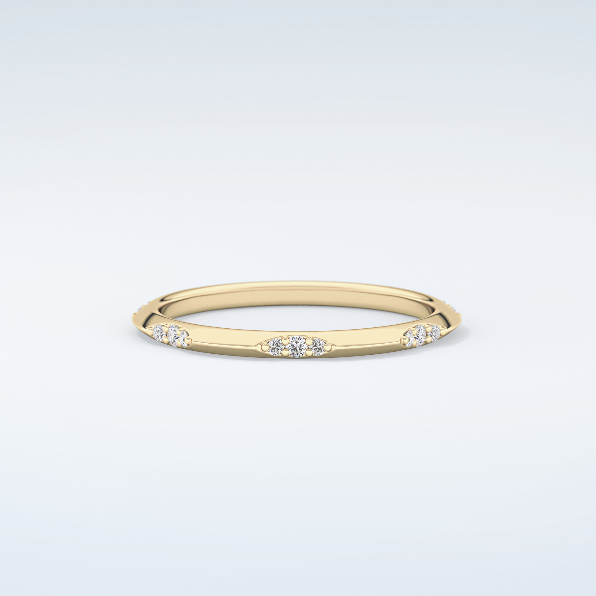 0.09 TCW Round Shaped Moissanite Wedding Band 4