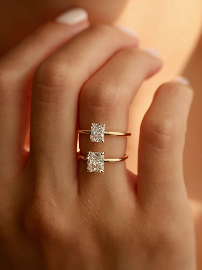 Marquise Cut Cluster Styled Lab Grown Diamond Engagement Ring