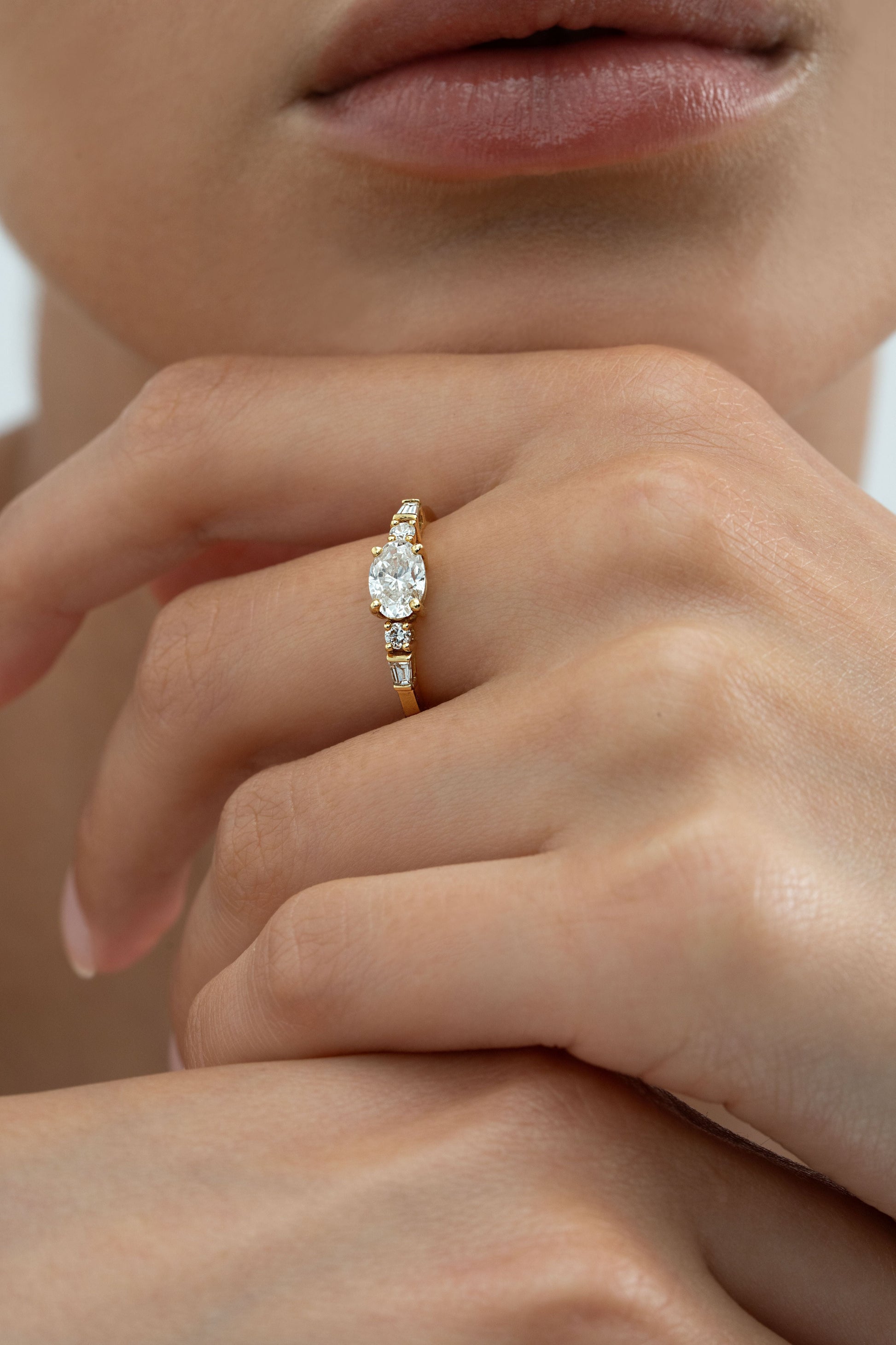 2 CT Round Three Stones Lab Grown Diamond Engagement Ring