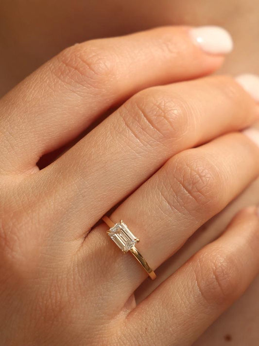 Marquise Cut Cluster Styled Lab Grown Diamond Engagement Ring