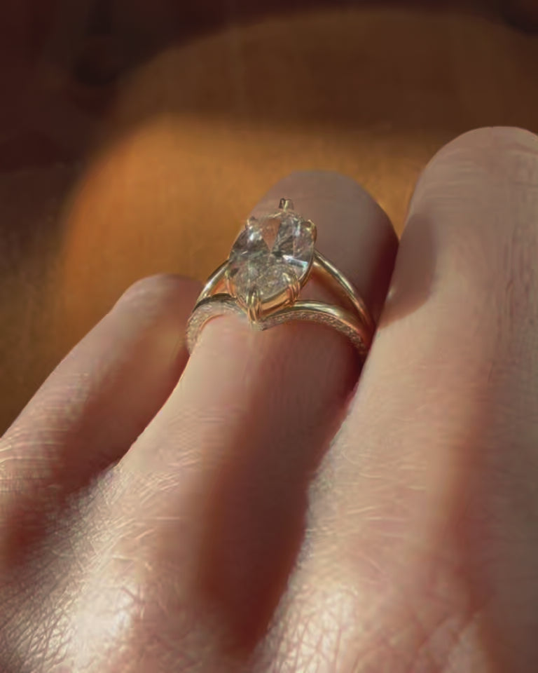 Marquise Cut Cluster Styled Lab Grown Diamond Engagement Ring