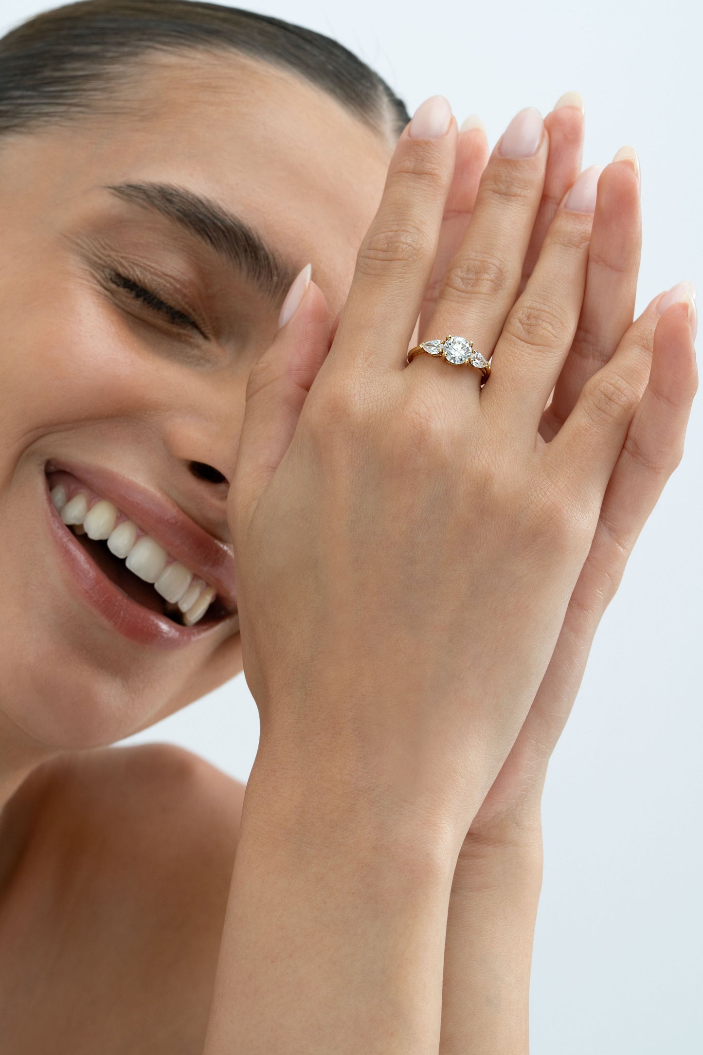 2 CT Round Three Stones Lab Grown Diamond Engagement Ring