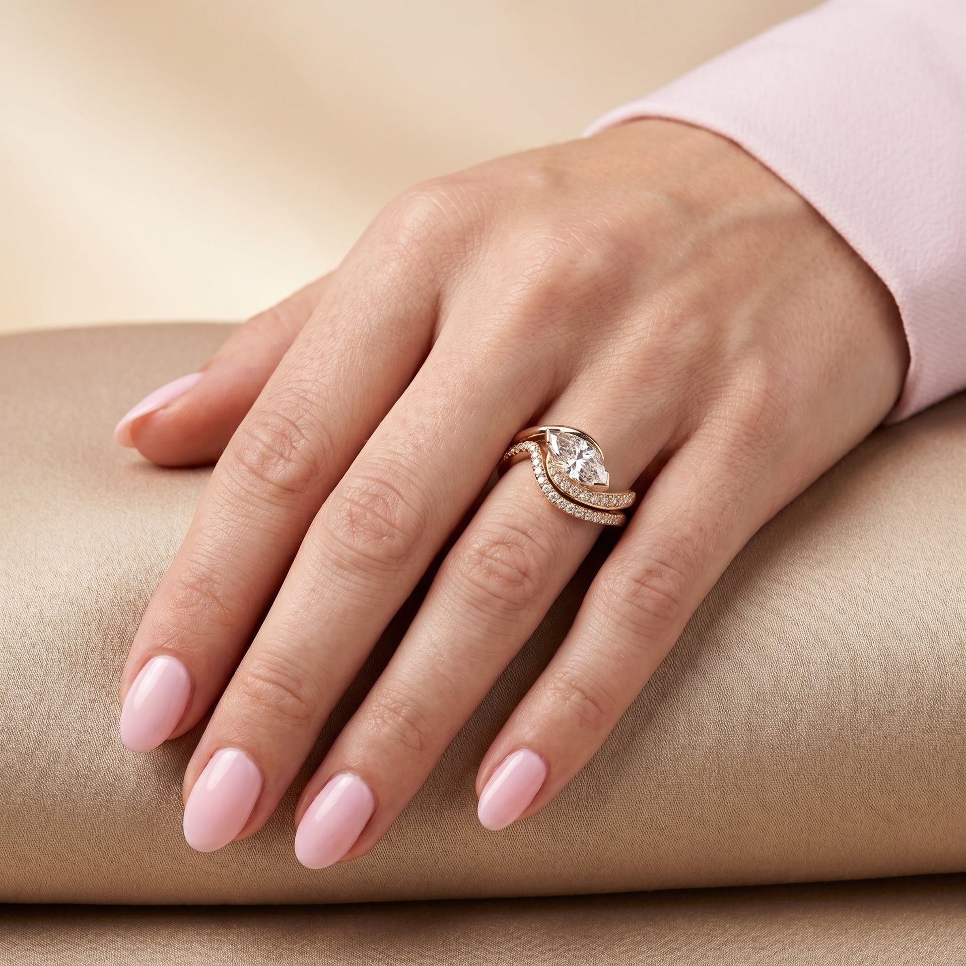1.0 CT Round Solitaire Moissanite Diamond Bridal Ring Set