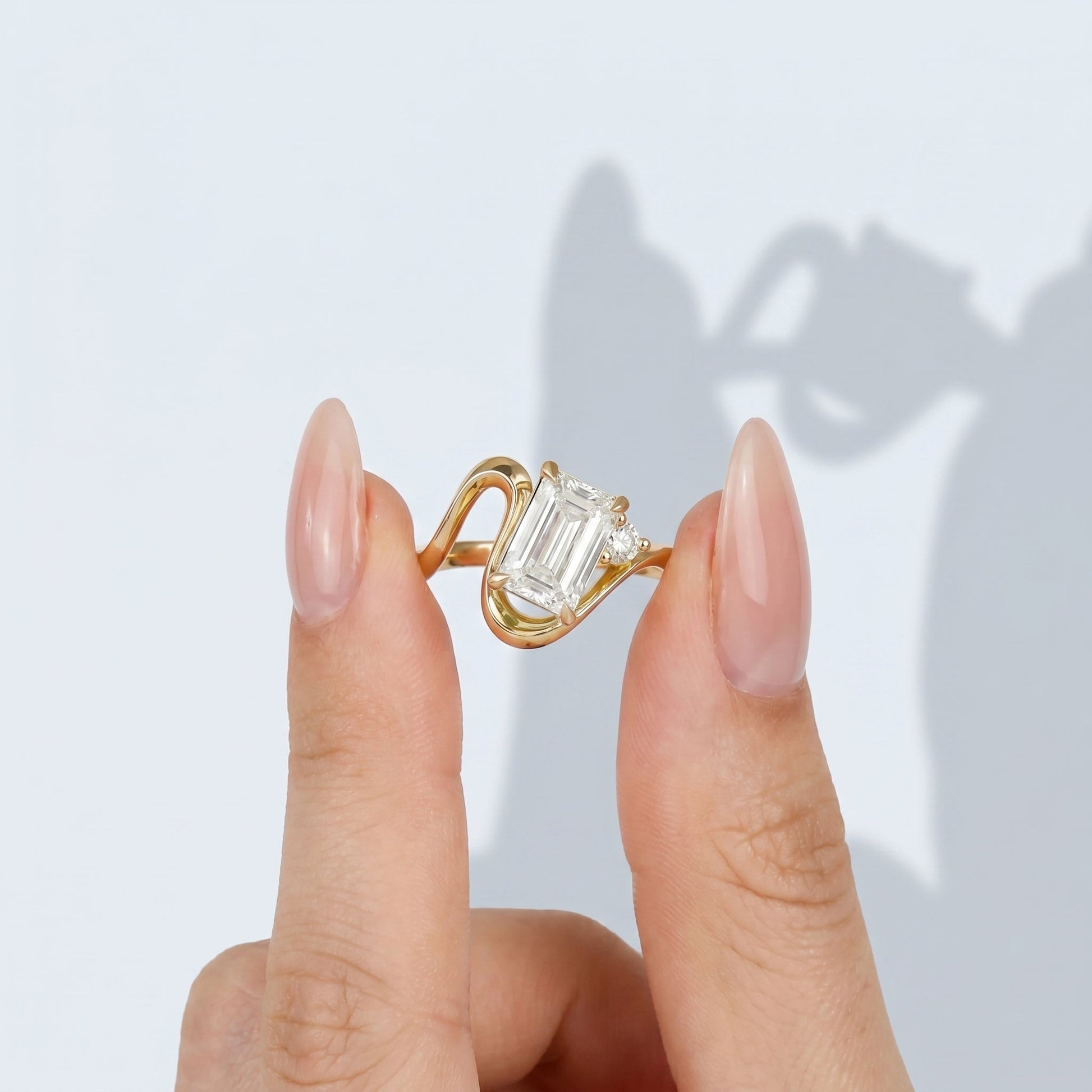 Marquise Swirl Solitaire Engagement Ring – 1 CT Lab Grown Diamond