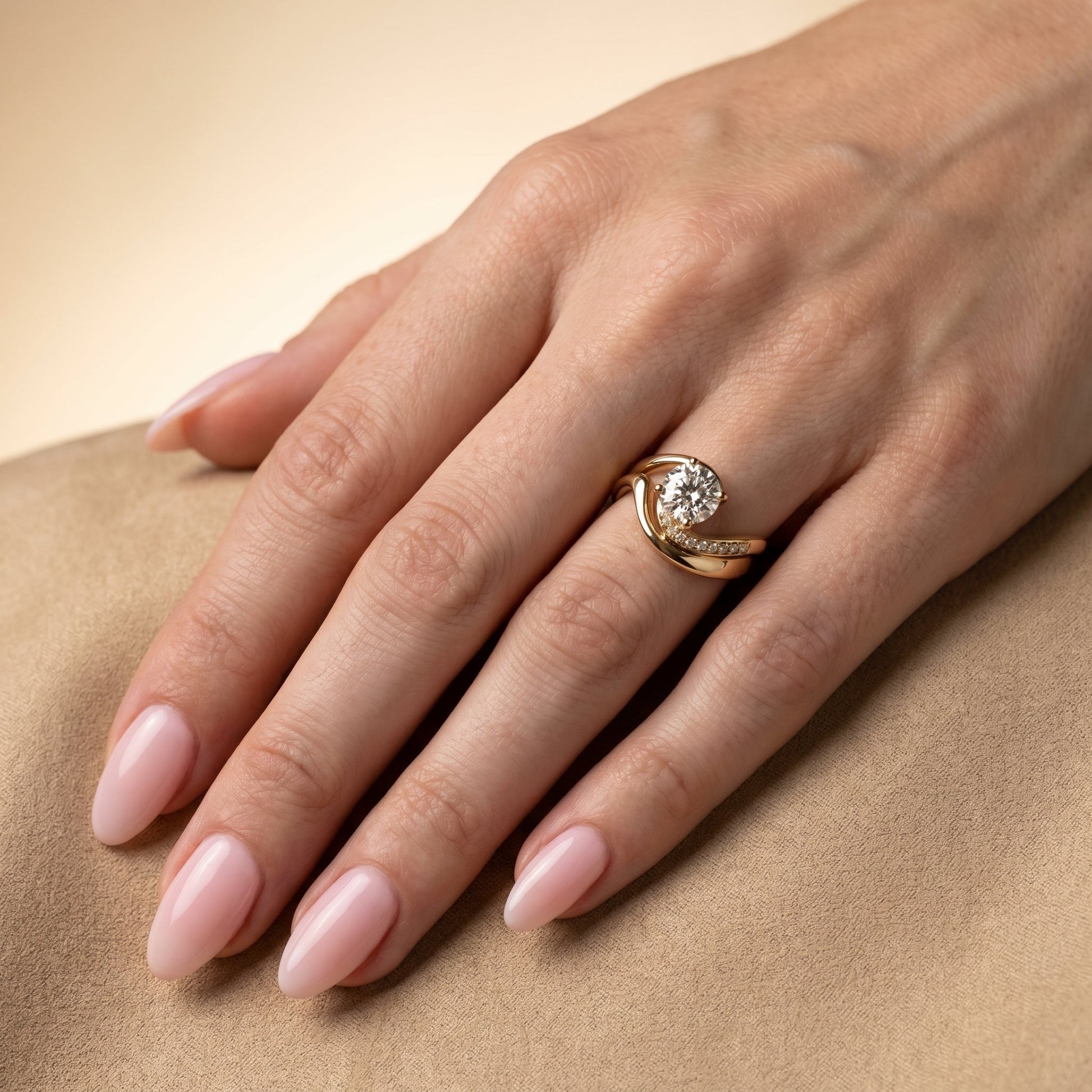 1.0 CT Round Solitaire Moissanite Diamond Bridal Ring Set